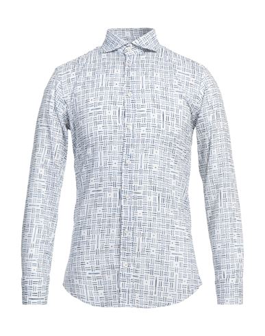 Bastoncino Man Shirt Slate Blue Size 15 Linen, Cotton