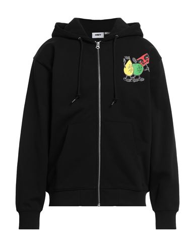 Obey Man Sweatshirt Black Size M Cotton, Polyester In Black