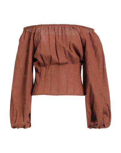 Federica Tosi Woman Top Tan Size 6 Cotton In Brown