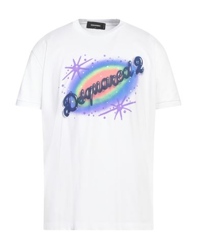 Shop Dsquared2 Man T-shirt White Size L Cotton