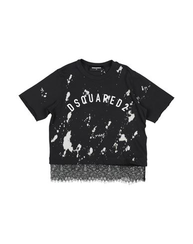 Dsquared2 Toddler Girl T-shirt Black Size 6 Cotton, Glass, Nylon In Black