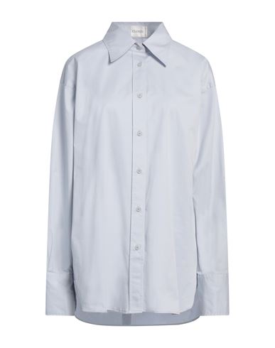CLOSED CLOSED WOMAN SHIRT SKY BLUE SIZE L COTTON, ELASTANE 