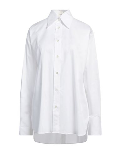 CLOSED CLOSED WOMAN SHIRT WHITE SIZE L COTTON, ELASTANE 