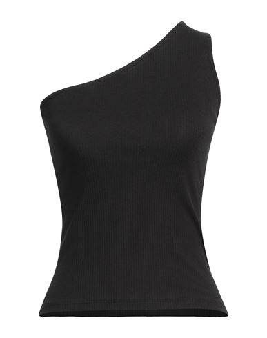 Pieces Woman Top Black Size L Organic Cotton, Cotton, Elastane In Black