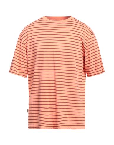 Brava Fabrics Man T-shirt Salmon Pink Size L Organic Cotton In Pink
