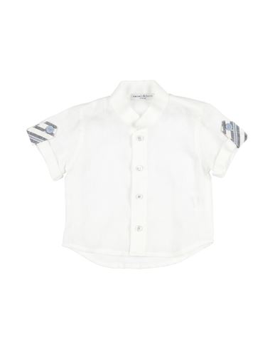 Manuell & Frank Newborn Boy Shirt Off White Size 3 Linen In Off White