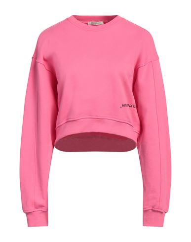 Hinnominate Woman Sweatshirt Salmon Pink Size L Cotton In Pink