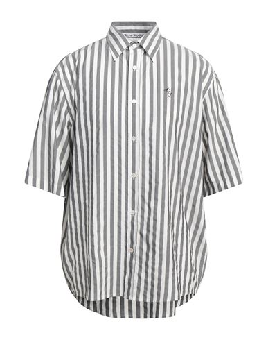 Acne Studios Embroidered Initials Striped Shirt In Patterned White