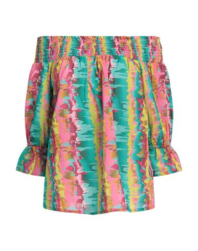 Connor & Blake Woman Top Fuchsia Size L Cotton In Pink