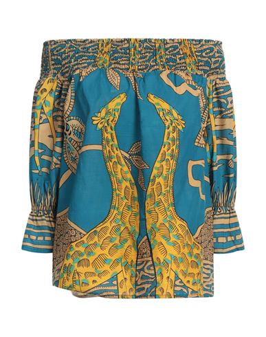 Connor & Blake Woman Top Slate Blue Size S Cotton In Blue