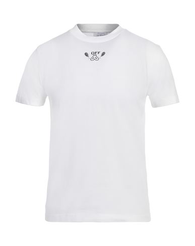 Off-white Man T-shirt White Size Xxs Cotton, Elastane, Polyester In White
