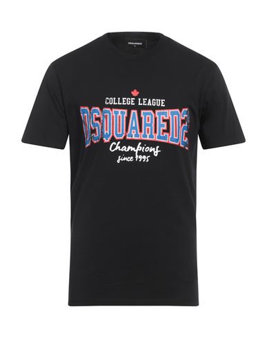 Dsquared2 Man T-shirt Black Size S Cotton In Black