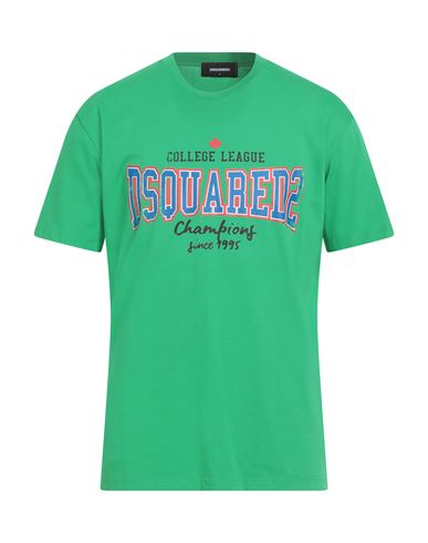 Dsquared2 Man T-shirt Green Size L Cotton