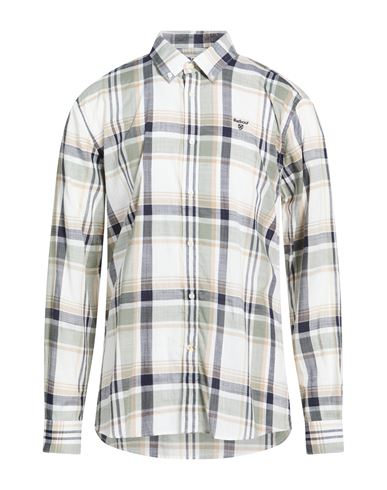 Barbour Man Shirt Sage Green Size S Cotton In White