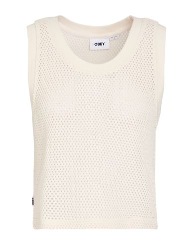 Obey Woman Top Ivory Size Xl Cotton In White