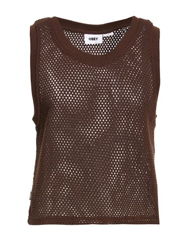Obey Woman Top Chocolate Brown Size Xs Cotton