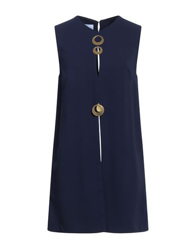 The Seafarer Woman Top Navy Size 8 Viscose, Elastane In Navy Blue