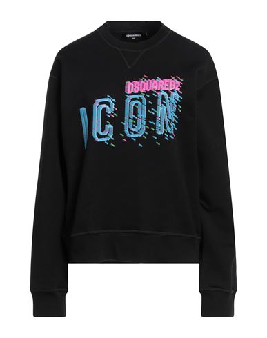 Dsquared2 Woman Sweatshirt Black Size Xs Cotton, Elastane In Black