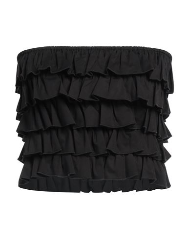 The M .. Woman Top Black Size M Cotton, Elastane In Black