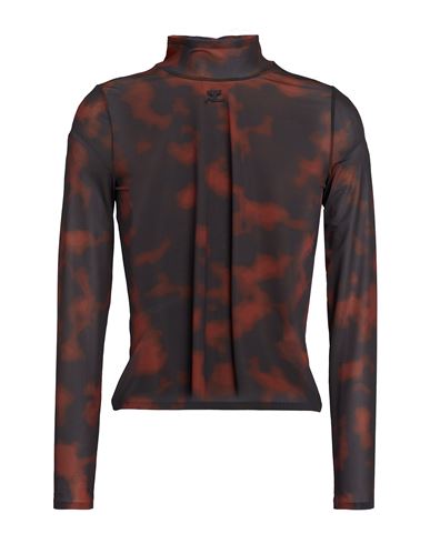 Courrèges Woman T-shirt Brown Size M Polyester, Elastane In Multi