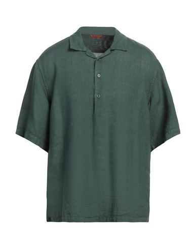BARENA VENEZIA BARENA MAN SHIRT DARK GREEN SIZE 44 LINEN 