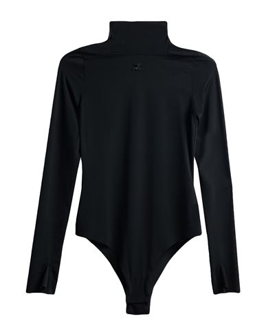 Courrèges Black Lingerie Detail Knitted Sweater In Black