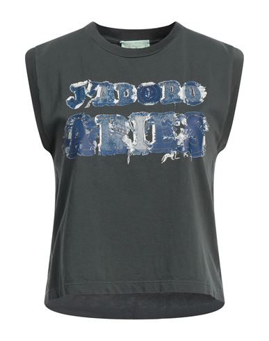 Aries Woman T-shirt Charcoal Size 3 Cotton In Gray