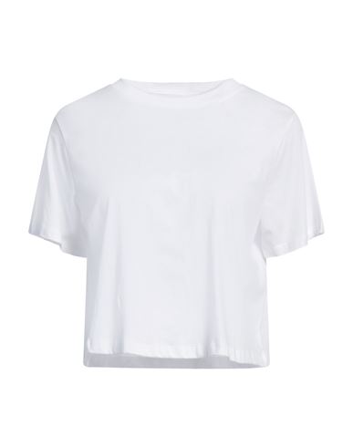 PIECES PIECES WOMAN T-SHIRT WHITE SIZE L COTTON
