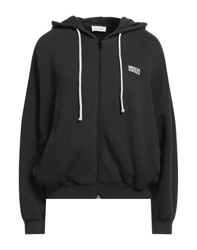 American Vintage Izubird Logo-print Zip-up Hoodie In Black