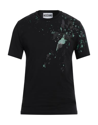 Moschino Man T-shirt Black Size 44 Cotton, Elastane In Black