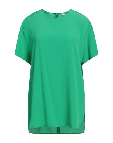 Simona Corsellini Woman Blouse Green Size M Acetate, Silk In Green