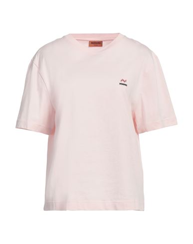 Missoni Embroidered-logo Cotton T-shirt In Pink