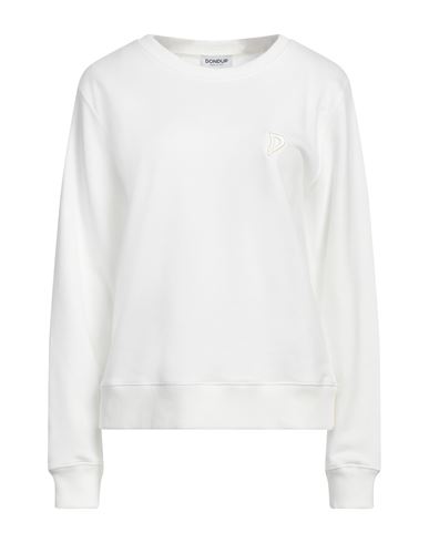 Dondup Woman Sweatshirt White Size Xl Cotton, Polyester, Elastane In White