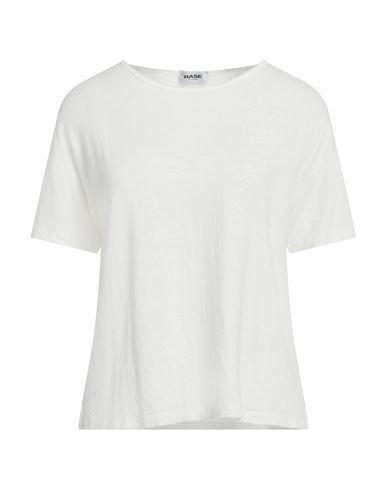 Base Milano Woman T-shirt Off White Size 8 Linen, Elastane In Off White