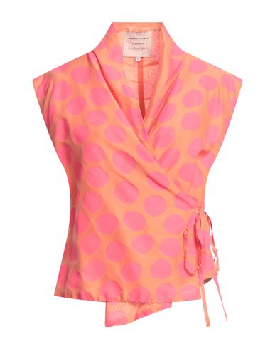 ALESSIA SANTI ALESSIA SANTI WOMAN TOP APRICOT SIZE 8 COTTON, SILK 