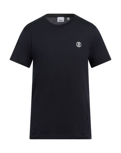 Burberry Man T-shirt Midnight Blue Size L Cotton, Elastane In Blue