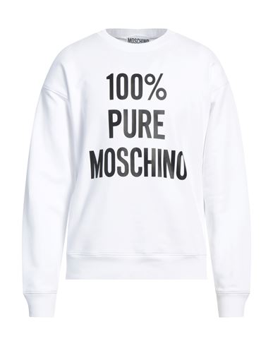 Moschino Logo Print Crewneck Sweatshirt In White
