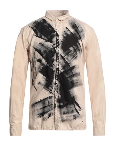 6167 Man Shirt Beige Size 16 Cotton In Beige