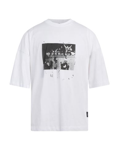 John Richmond Man T-shirt White Size Xxl Cotton In White