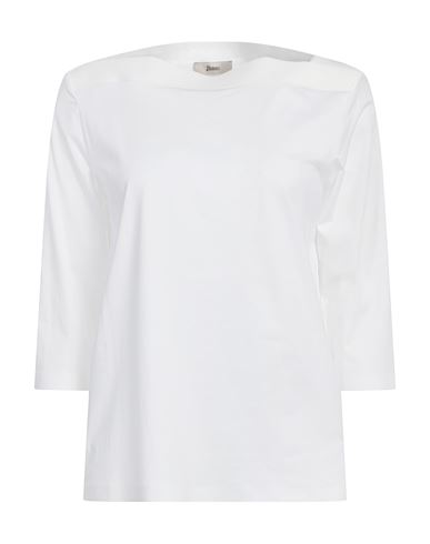 Herno Woman T-shirt White Size 2 Cotton, Elastane, Polyamide In White