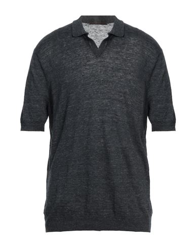 Viadeste Man Sweater Charcoal Size 46 Linen In Grey