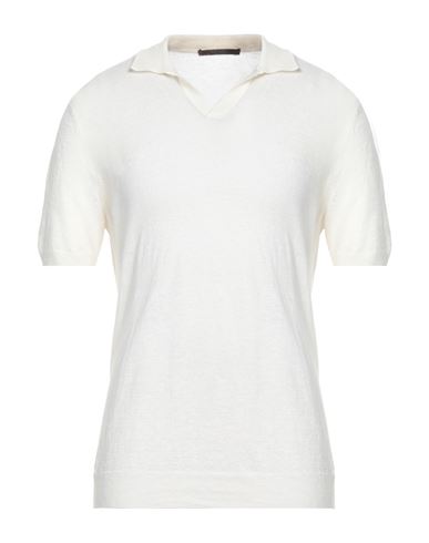 Shop Viadeste Man Sweater Cream Size 46 Linen In White