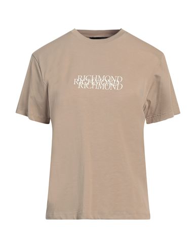 John Richmond Woman T-shirt Khaki Size Xl Cotton, Elastane In Beige
