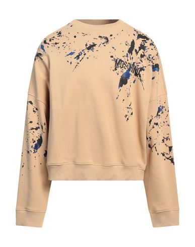 Moschino Man Sweatshirt Sand Size 44 Cotton In Beige