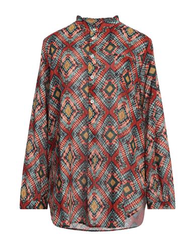 Massimo Alba Woman Shirt Rust Size L Cotton In Red