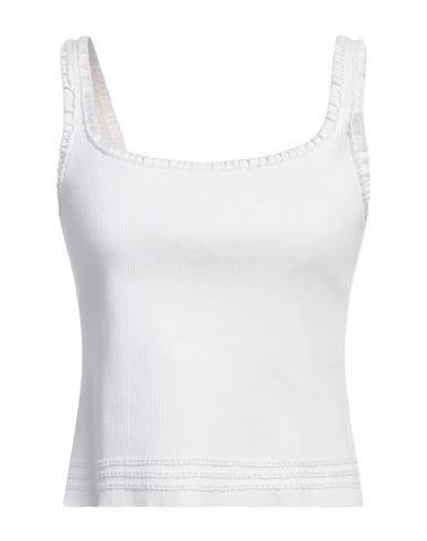 Chloé Woman Tank Top White Size Xs Cotton, Elastane, Polyamide, Ceramic In White