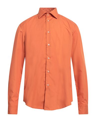 Brian Dales Man Shirt Orange Size 15 Cotton In Orange