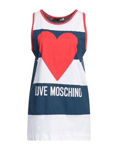 Love Moschino Woman Tank Top Navy Blue Size 6 Cotton In Navy Blue