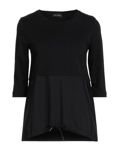 Herno Laminar Woman T-shirt Black Size 6 Cotton, Polyester