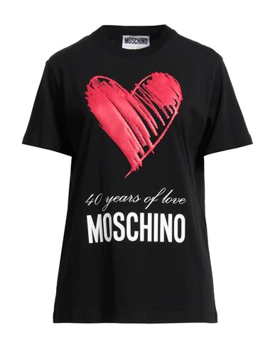 Moschino Woman T-shirt Black Size 10 Cotton In Black